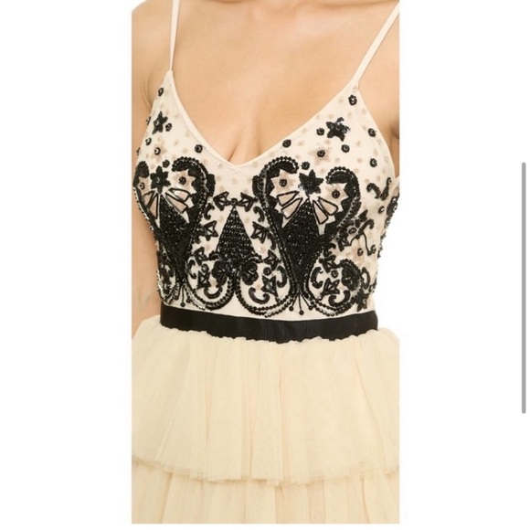 Alice + Olivia Drury Beaded Tulle Ballerina Cocktail Dress - Picture 3 of 11